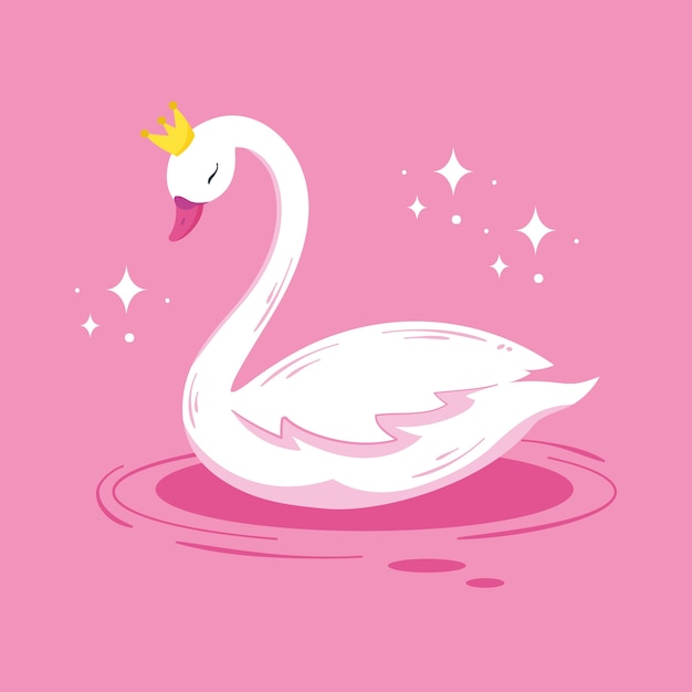 Free vector swan princess concept