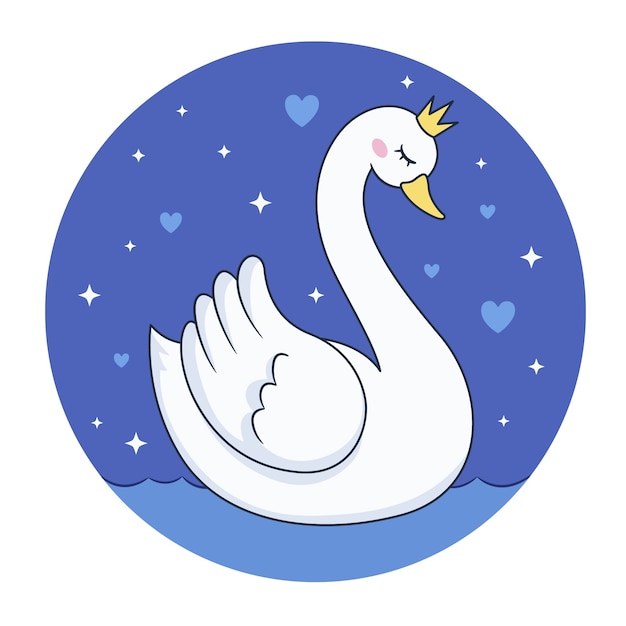 Free vector swan princess concept