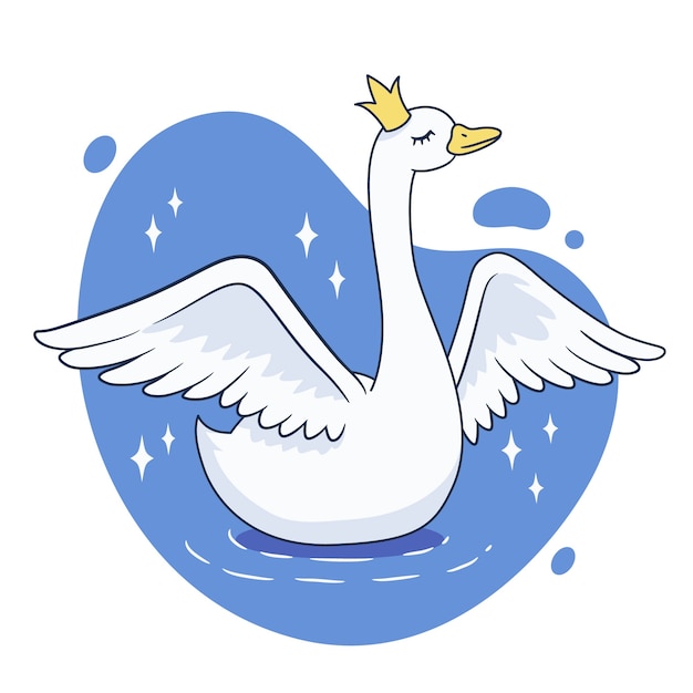 Бесплатное векторное изображение Концепция принцессы лебедя