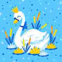 Free vector swan princess illustrated concept