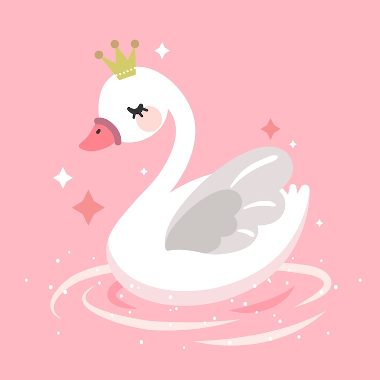 Free Vector swan princess illustration concept