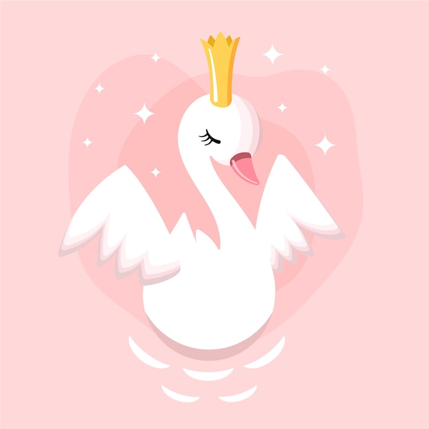 Free vector swan princess illustration concept