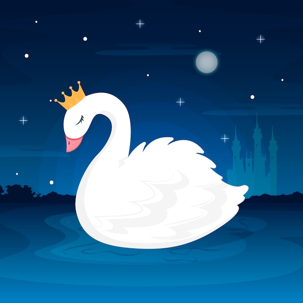 Swan princess illustration concept