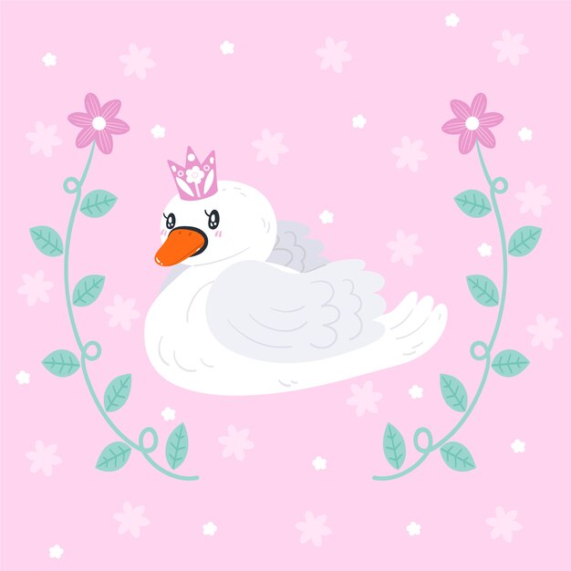 Концепция иллюстрации принцессы лебедя