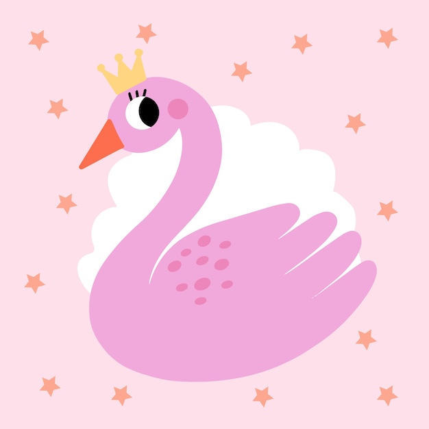 Swan princess illustration concept