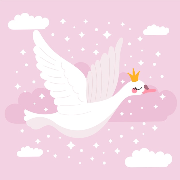 Free vector swan princess illustration