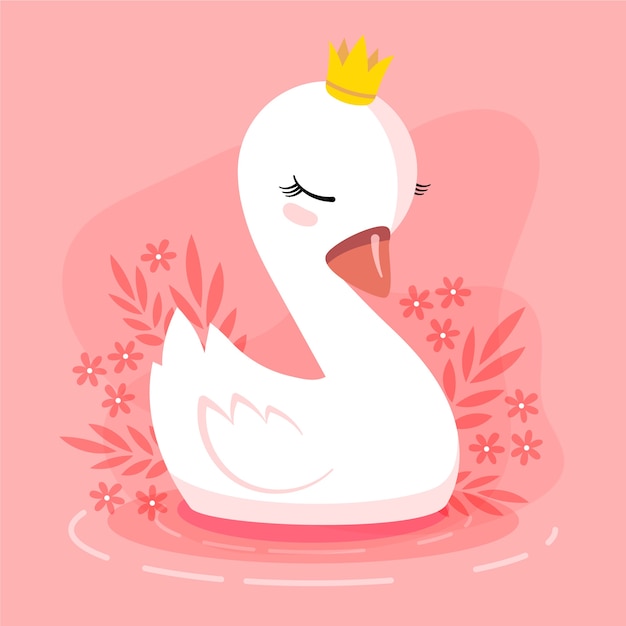 Vettore gratuito illustrazione della principessa swan