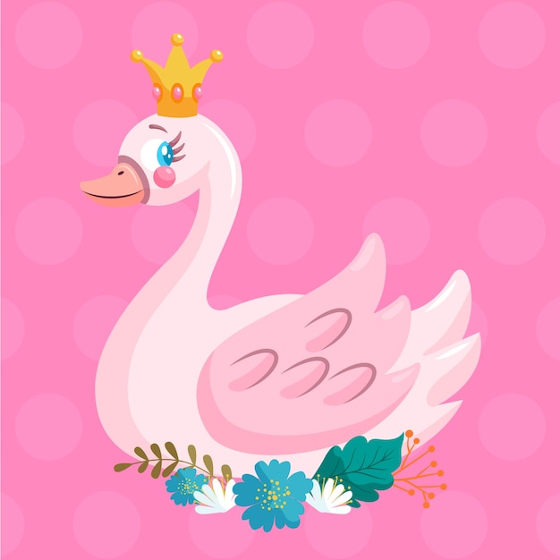 Free vector swan princess with crown