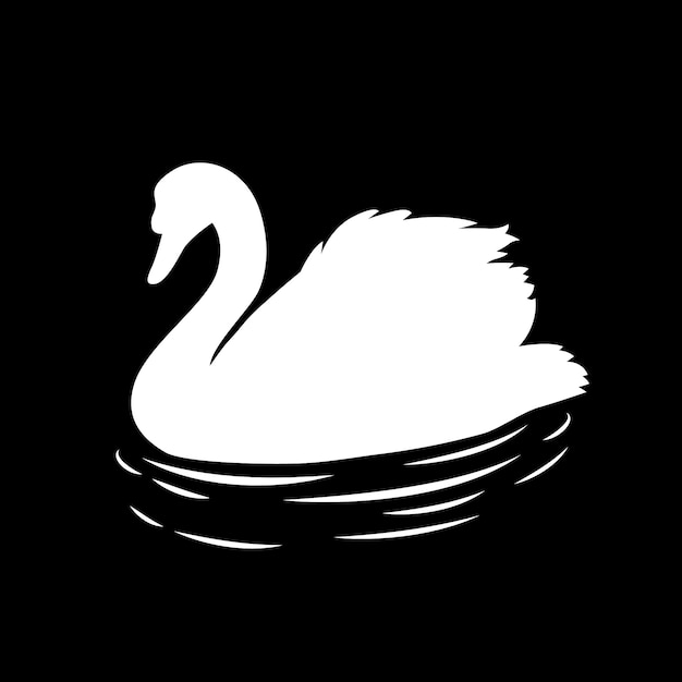 Free vector swan silhouette concept