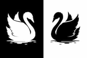 Free vector swan silhouette design