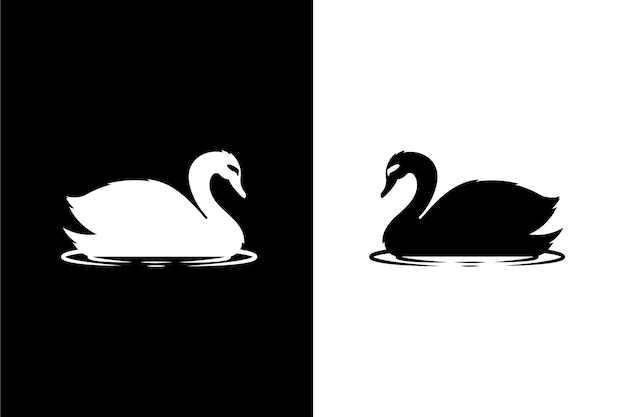Swan silhouette illustrated concept