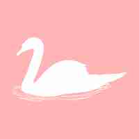 Free vector swan silhouette illustration