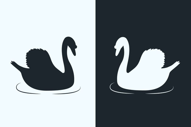 Swan silhouette in two versions