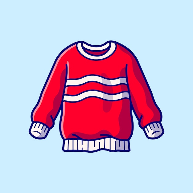 Sweater Cartoon  Icon Illustration. Fashion Object Icon Concept Isolated  . Flat Cartoon Style