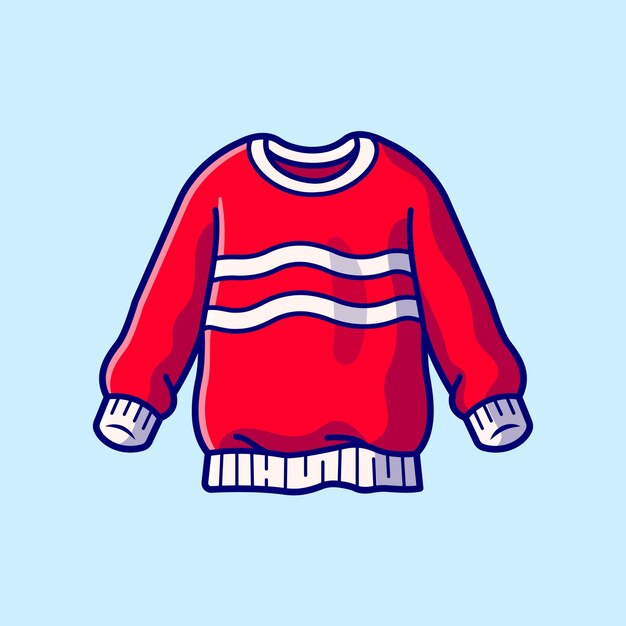 Sweater Cartoon  Icon Illustration. Fashion Object Icon Concept Isolated  . Flat Cartoon Style