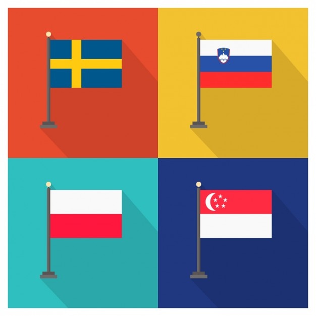 Vettore gratuito svedese slovenia polonia singapore