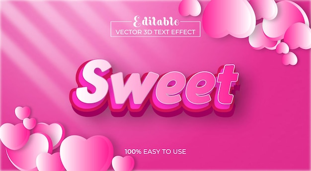 Sweet  3d text effect template