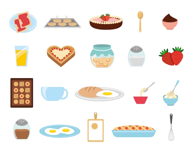 Sweet bakery icon set 