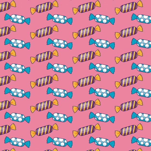 Sweet candies icons pattern