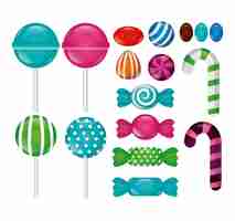 Free vector sweet candies pack