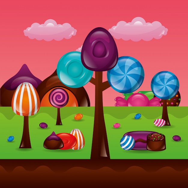 Free vector sweet candy background