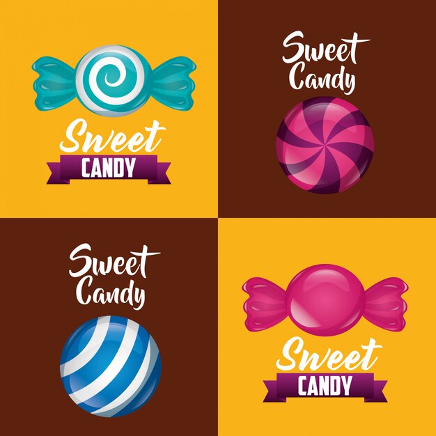 Sweet candy card set