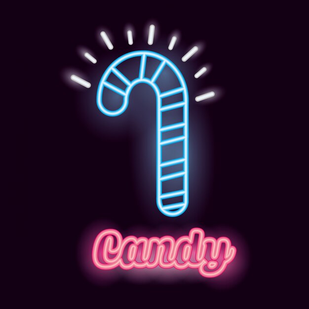 Sweet candy in neon style