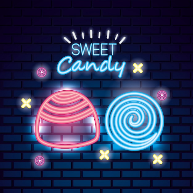 Free vector sweet candy neon