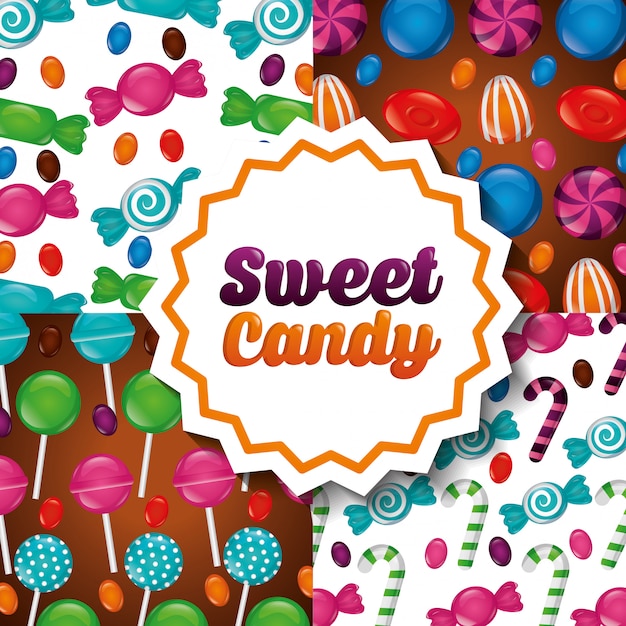 Free vector sweet candy pattern