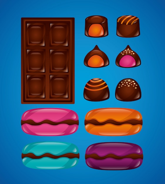 Free vector sweet candy set