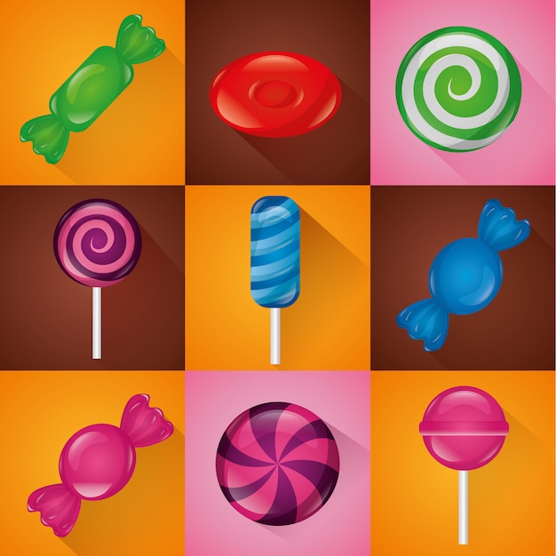 Free vector sweet candy set