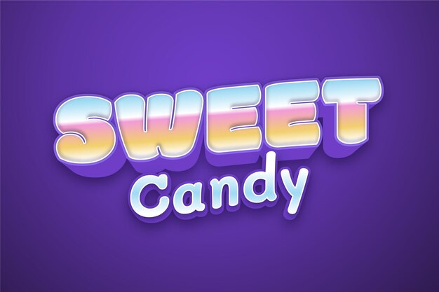 Sweet candy text effect design