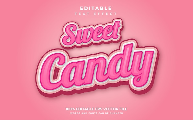 Sweet candy text effect gummy bear taste delicious