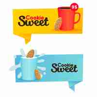 Free vector sweet cookie banner set