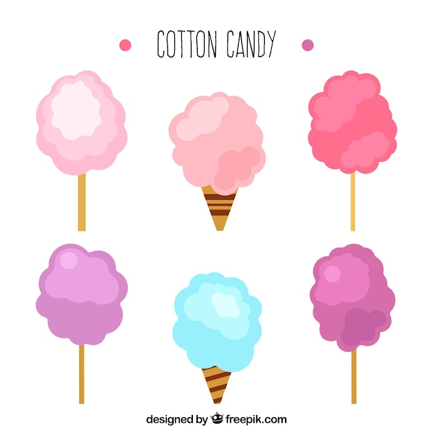 Free vector sweet cotton candy collection