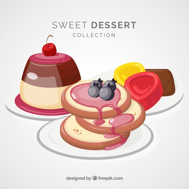 Коллекция сладких десертов с шоколадом