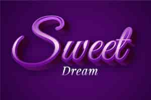 Free vector sweet dream text effect design