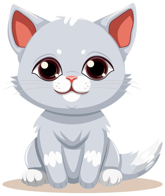 Сладкий котенок мультипликационный персонаж