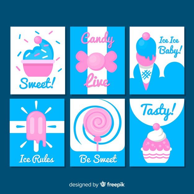 Sweet food card set