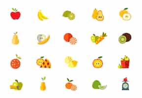 Free vector sweet fruits icon set