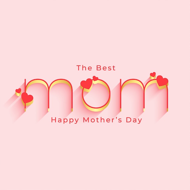 自由向量甜蜜快乐母亲节优雅的粉色卡设计