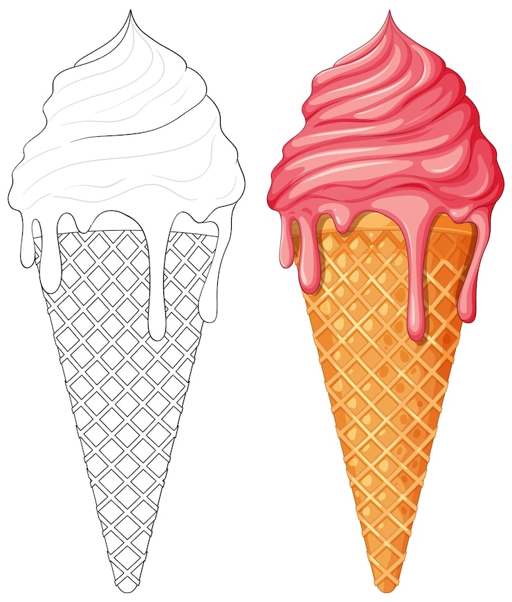 Free Vector sweet ice cream cones illustration