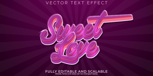 Sweet love text effect editable valentines and darling text style