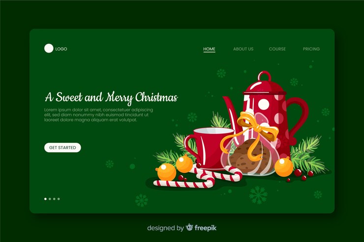 Free Vector a sweet and merry christmas landing page