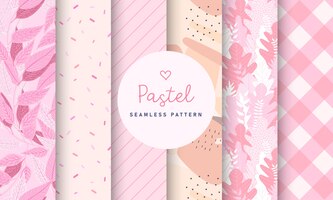 Sweet pastel seamless pattern collection.