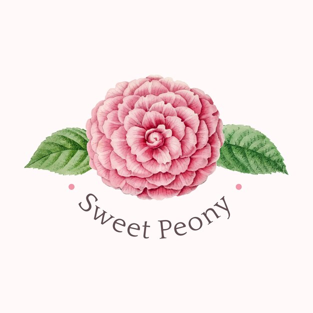 Sweet peony logo design vector