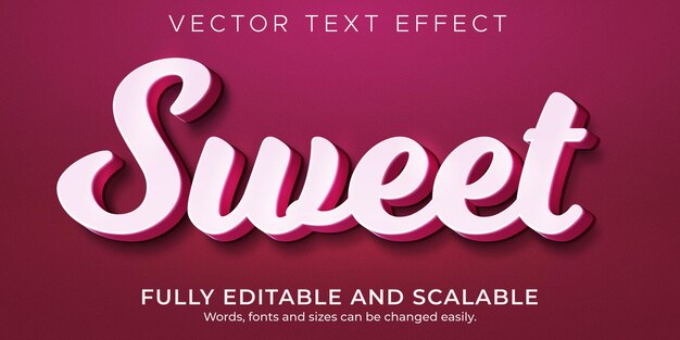 Сладкий розовый текстовый эффект, редактируемый свет и мягкий стиль текста