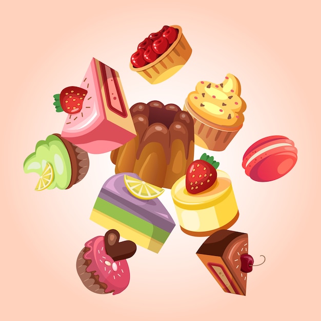 Free vector sweet shop background illustration