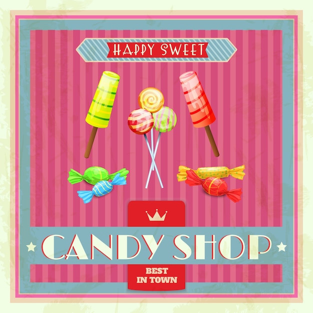 Vettore gratuito poster di sweet shop