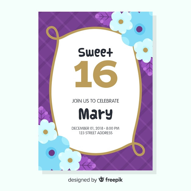 Sweet sixteen birthday invitation